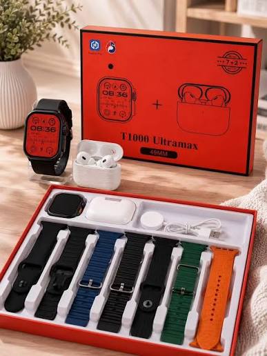 T1000 Ultramax Suit 7 In 1 Smart Watch with Earbuds - Water-Resistant Wearable