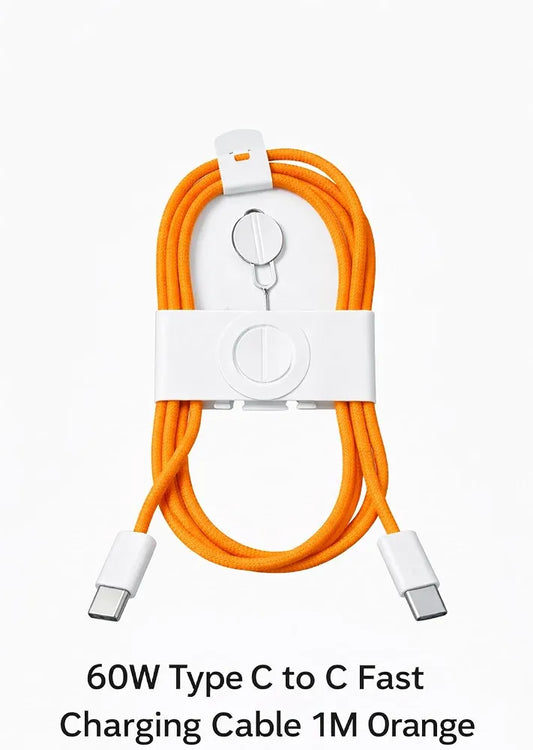 New 2026-Durable Nylon Braided 60W PD USB C to C Fast Charging Cable for iPhone 17/16/15, Samsung Galaxy & Laptops Orang 1PS Cable Only (3-Month Seller Warranty) 77% off