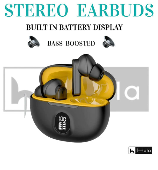 TWS Stereo Wireless Earbuds 895B Sleek Design Touch Control Bluetooth with Mic Built in Battery Bass Boosted Highh Quality gym earbuds Black &amp; White